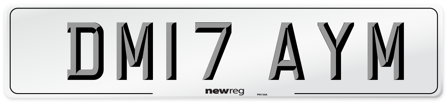 DM17 AYM Number Plate from New Reg
